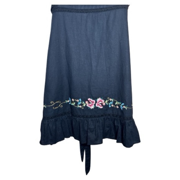 Stellah Embroidered Placement & Lace Black Dress Size Large - Picture 7 of 16